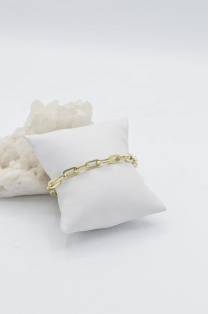 Chunky Paperclip Bracelet, 14k