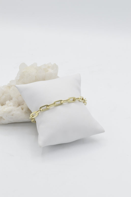 Chunky Paperclip Bracelet, 14k