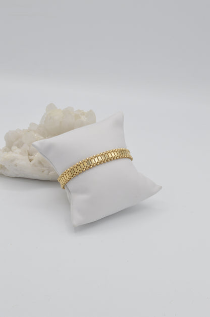 Railroad Bracelet, 14k