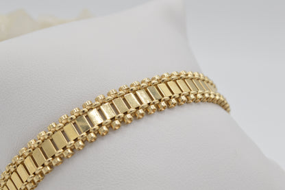 Railroad Bracelet, 14k