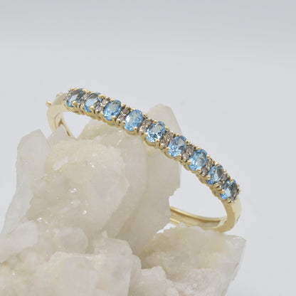 Blue Topaz Bangle, 14k