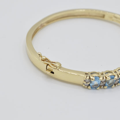 Blue Topaz Bangle, 14k