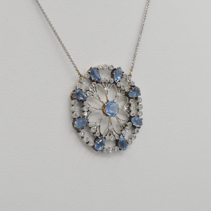 Aquamarine Edwardian Necklace, Plat.