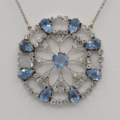 Aquamarine Edwardian Necklace, Plat.