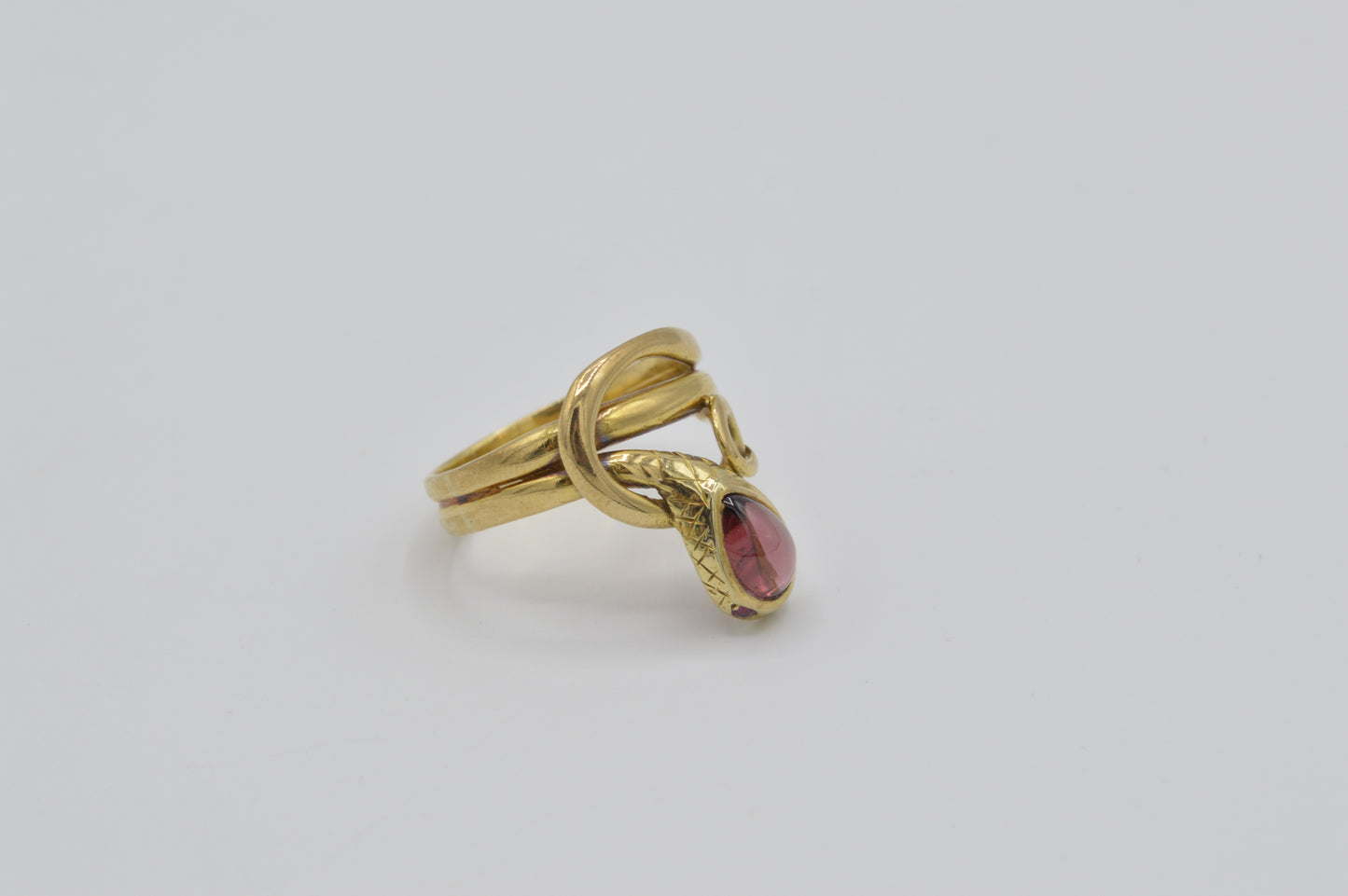 Gemstone Serpent Ring, 14k