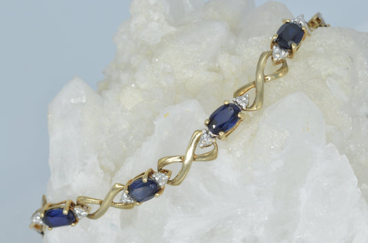 Sapphire & Diamond Rose Gold Bracelet