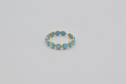 Turquoise Bubble Ring, 14k