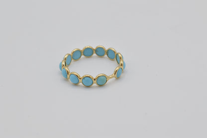 Turquoise Bubble Ring, 14k