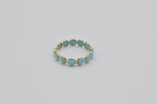 Turquoise Bubble Ring, 14k