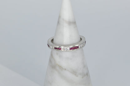 Round Ruby & Diamond Platinum Band