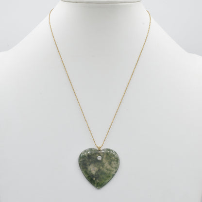 Moss Agate Heart Necklace