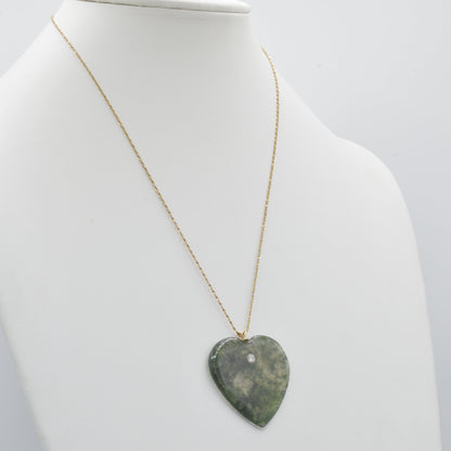 Moss Agate Heart Necklace