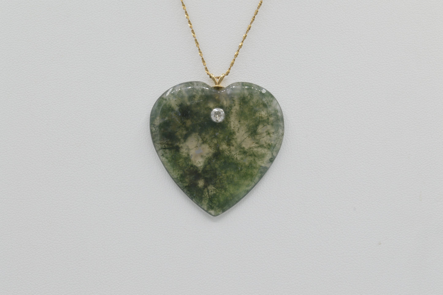 Moss Agate Heart Necklace