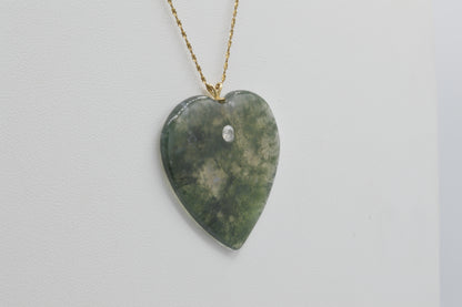 Moss Agate Heart Necklace