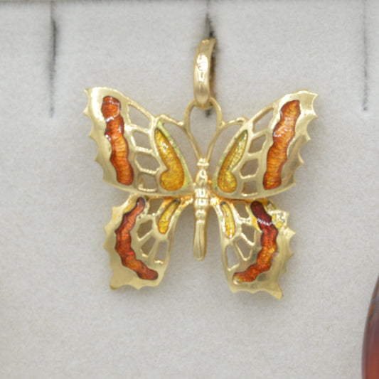 Orange Butterfly Pendant