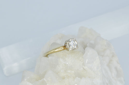 White Gold Diamond with Yellow Gold Band