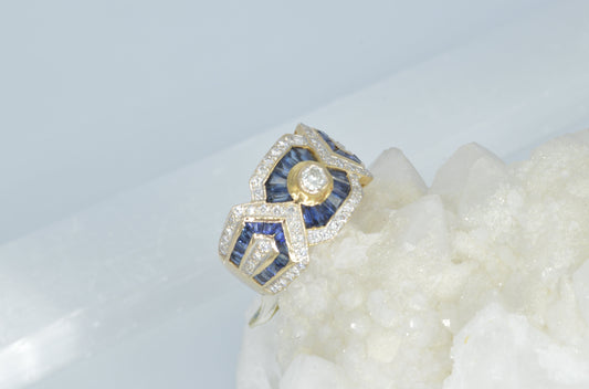 Sapphire Deco Ring