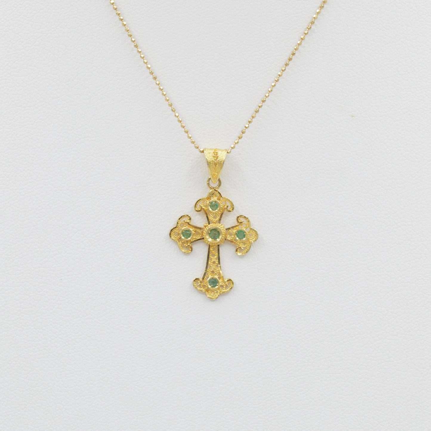 Emerald Filigree Cross