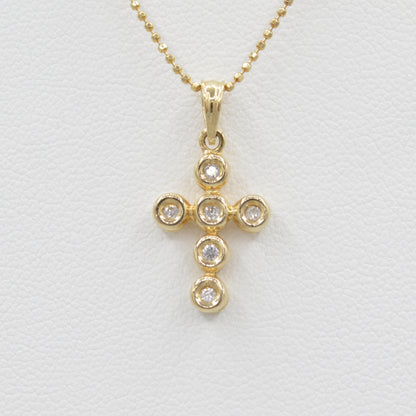 Dainty Bezel Diamond Cross