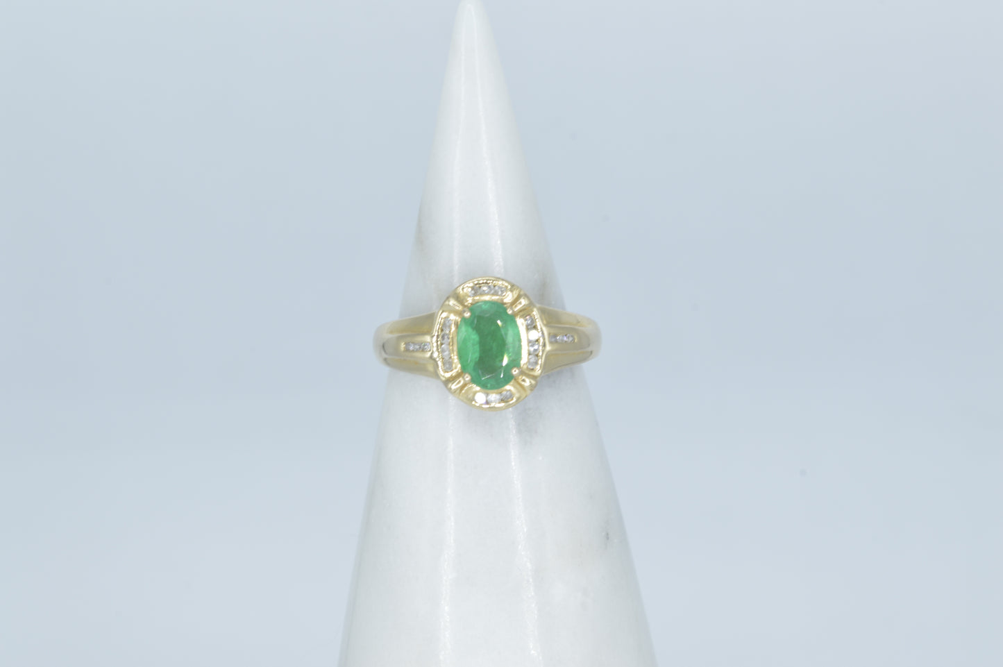 Haloed Emerald Ring