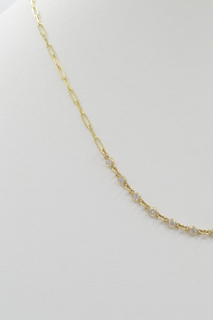 Bezel Paperclip Necklace