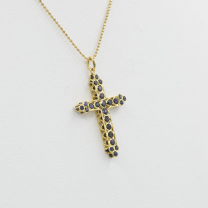 Sapphire Filagree Cross