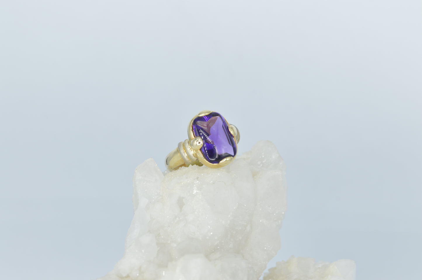 Amethyst Jellybean Ring