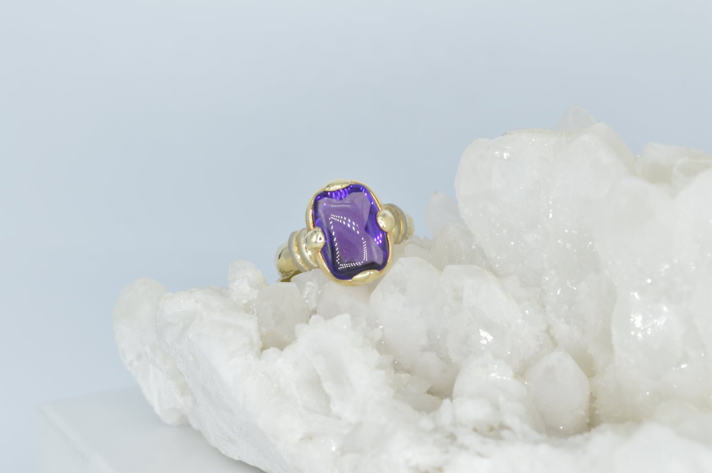 Amethyst Jellybean Ring