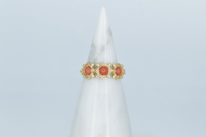 Tri Coral Ring