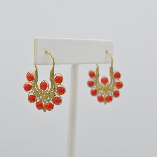 Filagree Coral Earrings