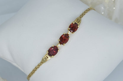 Garnet & Diamond Bracelet