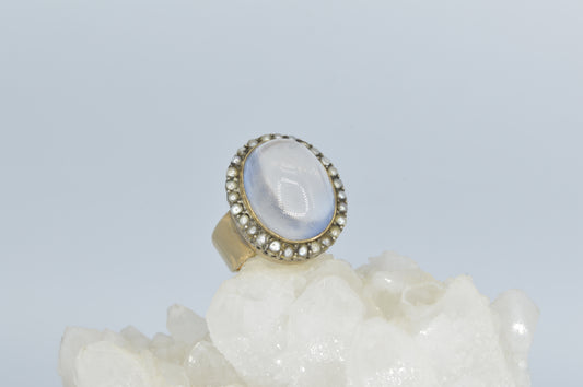 Moonstone & Pearl Ring