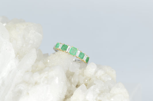 Emerald/Diamond Baguette Ring