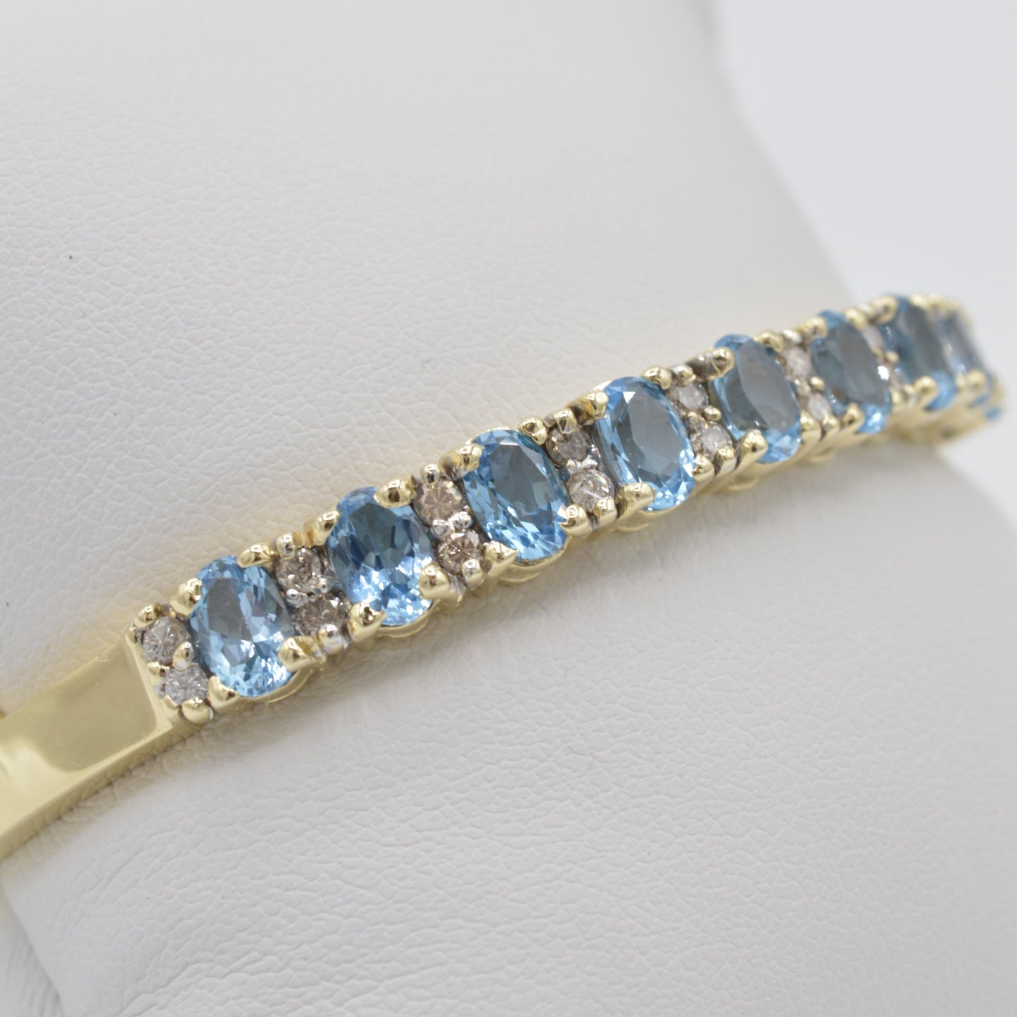 Blue Topaz Bangle, 14k