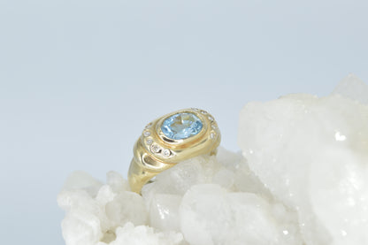 Topaz Ripple Ring, 14k