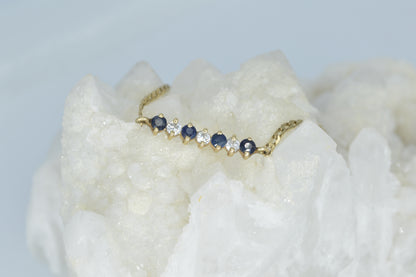 Diamond & Sapphire Plate Bracelet