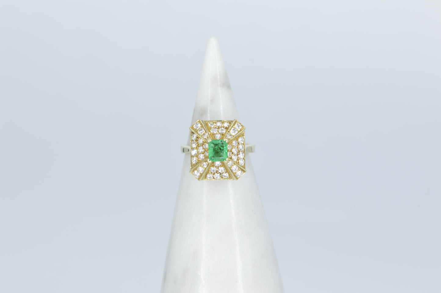 Emerald Pyramid Ring