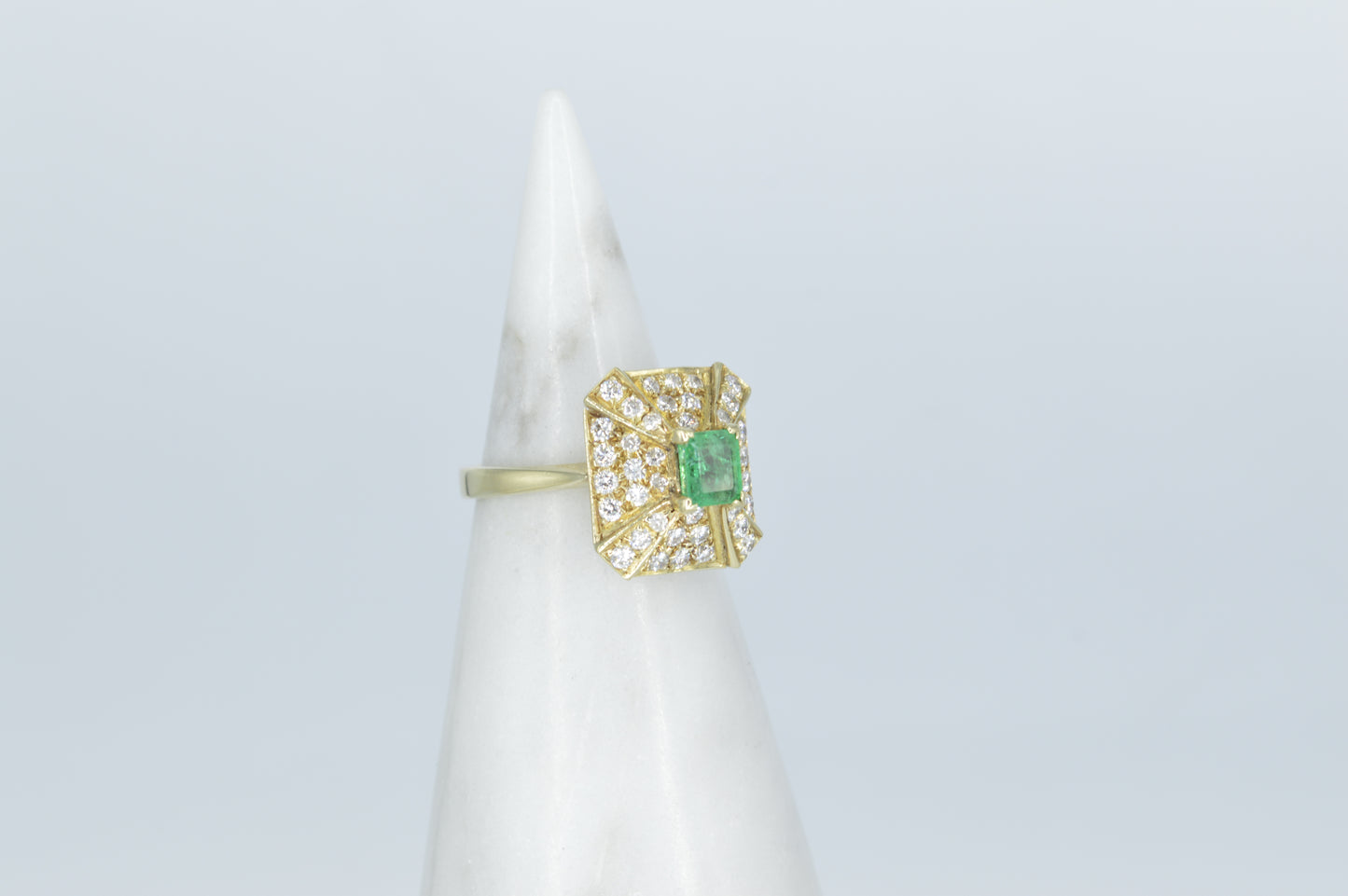 Emerald Pyramid Ring