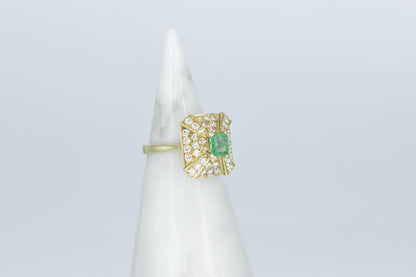 Emerald Pyramid Ring