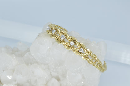 Braid Bracelet with Diamonds