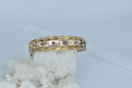 Ruby-Inlayed Bangle