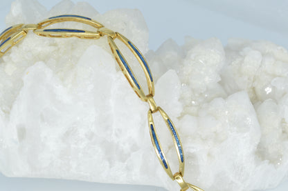 Navy Blue & Gold Bracelet