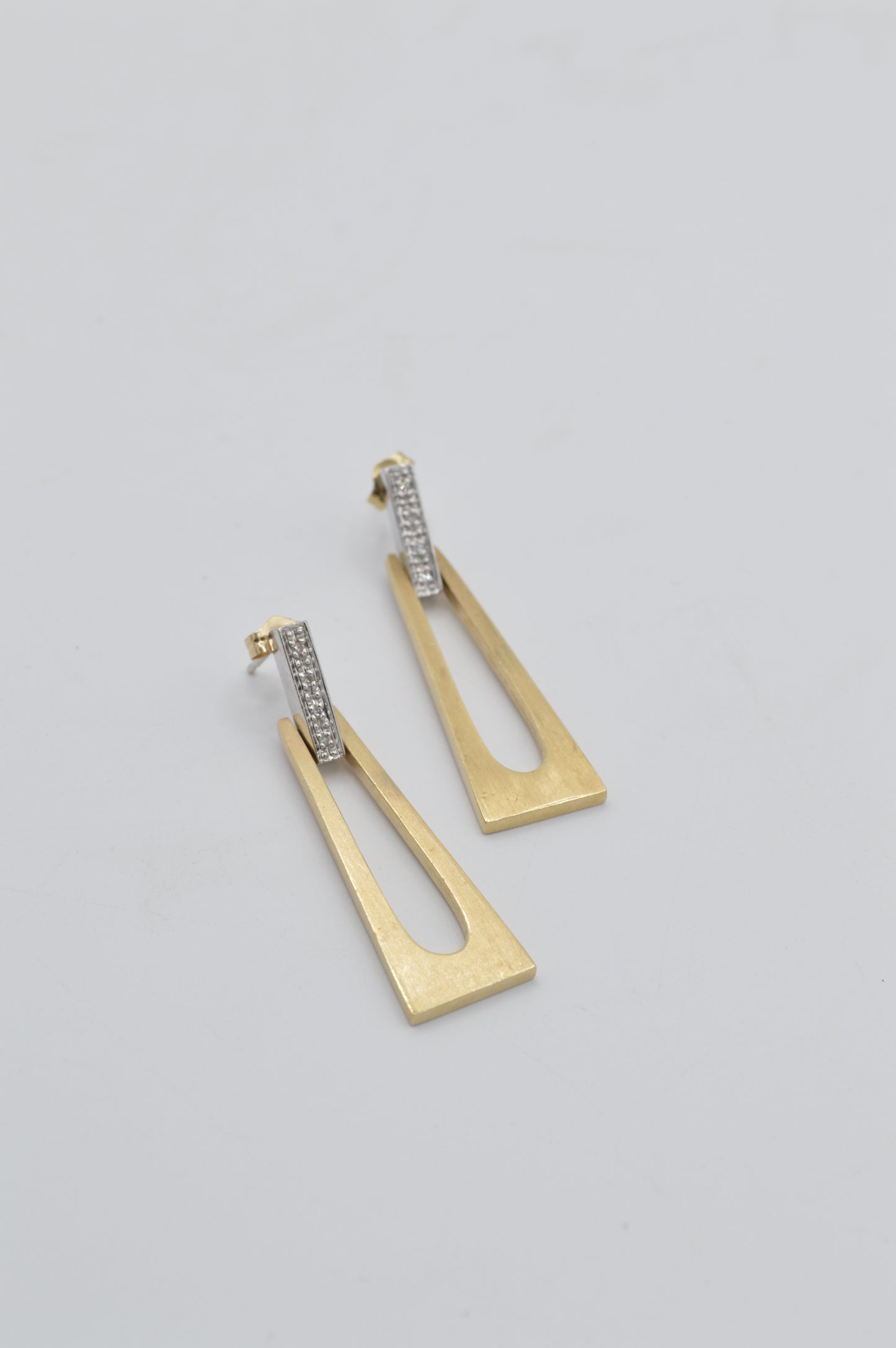 René Brushed-Finish Earrings, 14k