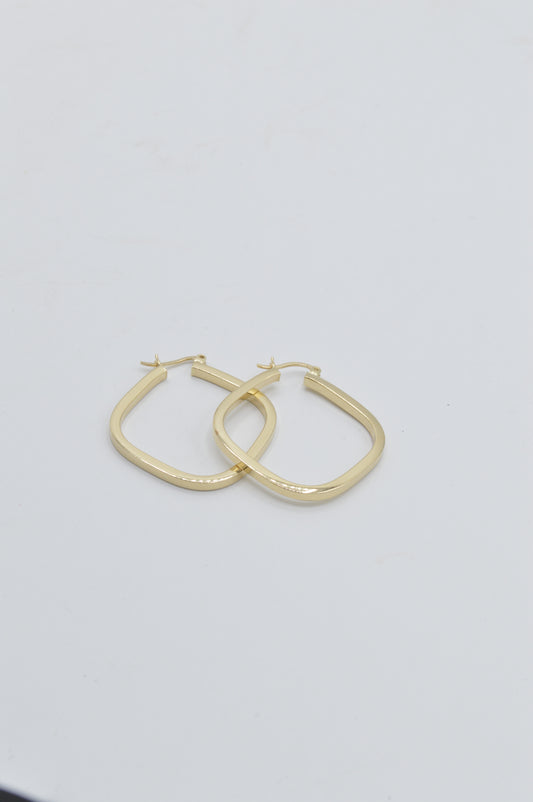 Rounded-Square Hoops, 14k