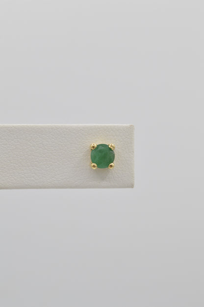 Emerald Square Studs, 14k