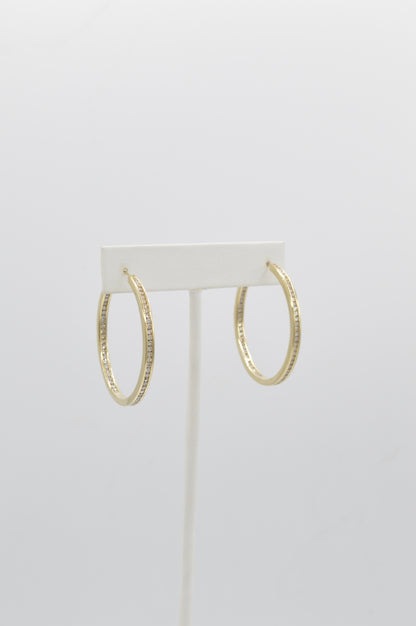 Medium Diamond Hoops, 14k