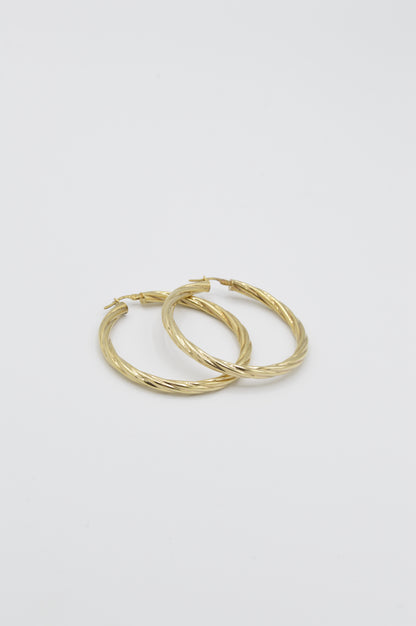 Twisting Hoops, 14k