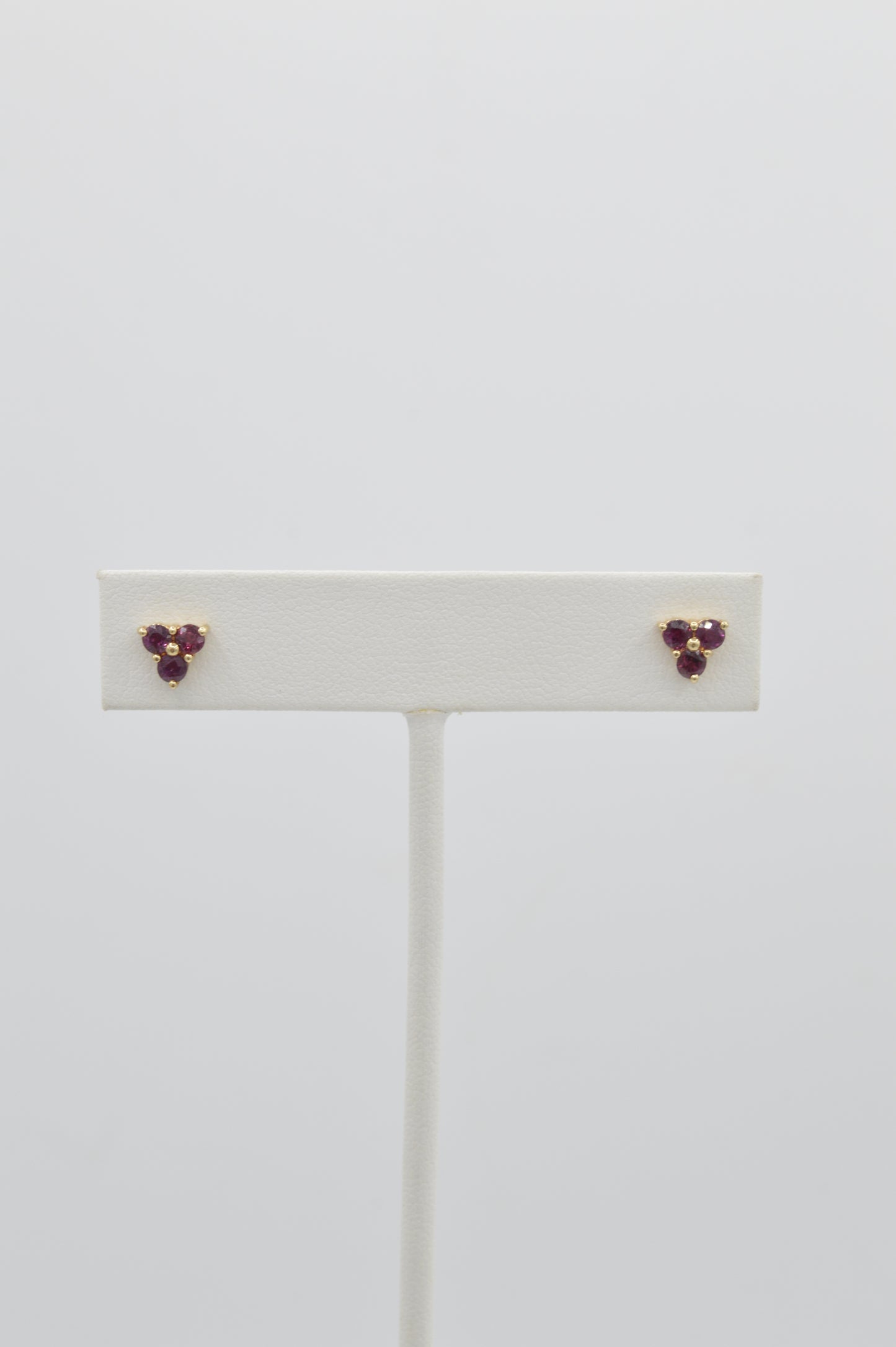 Ruby Clover Studs, 14k