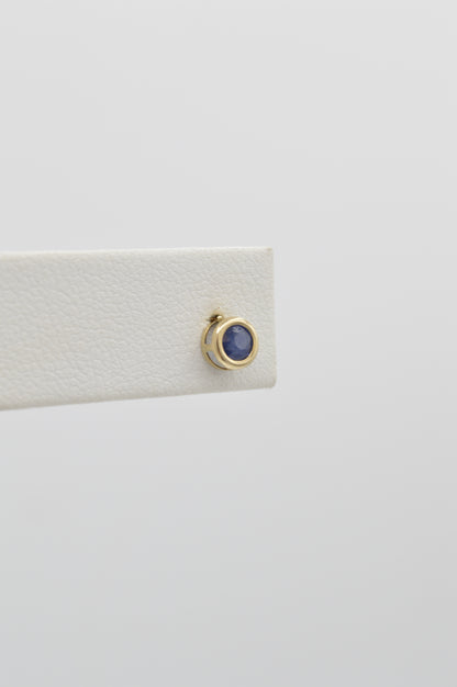 Sapphire Bezel Studs, 10k