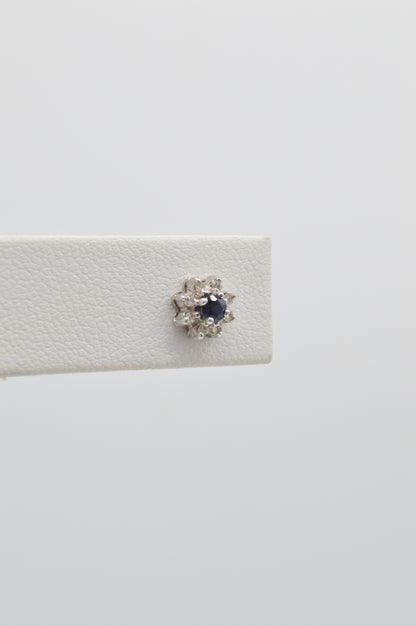 Sapphire & Diamond Studs, 14k